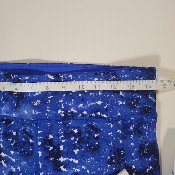 Calvin Klein Women's Leggings Medium Blue White Abstract Mid-rise Yoga Workout - Picture 7 of 10